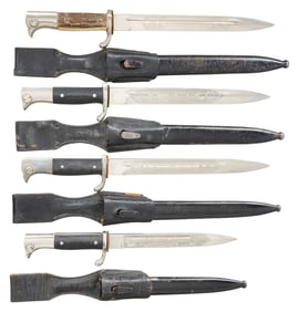 4 WWII GERMAN ENGRAVED DRESS BAYONETS