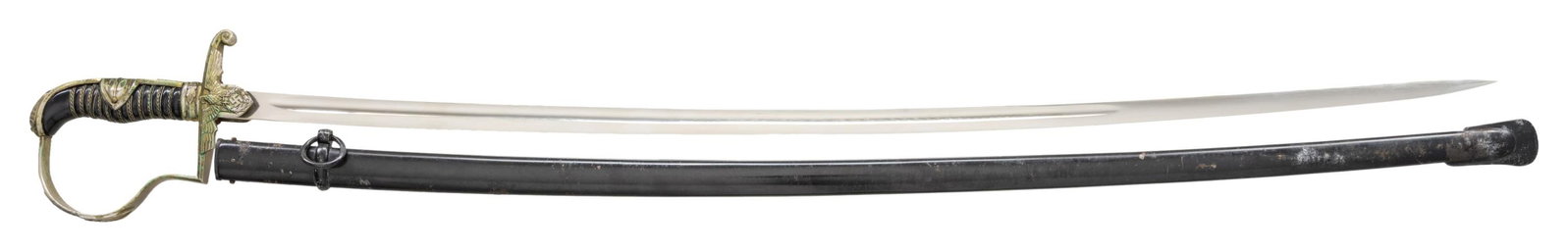 WWII GERMAN PRINZ EUGEN FIELD MARSHALLS SERIES: OFFICER'S SWORD BY EICKHORN. A fine WWII German Army officer's sword of the Eickhorn Field Marshal's series call a Prinz Eugen pattern measuring 38 1/2" overall with plain 32 3/4" single fullered blad