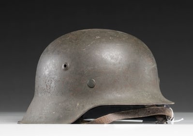 WWII GERMAN M1942 BATTLE HELMET.
