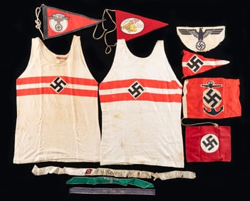 WWII GERMAN SPORT SHIRTS, PENNANTS, AND MORE.
