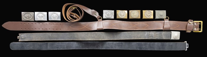 GERMAN BELTS & BUCKLES, BUCKLES, & A RUSSIAN BELT.