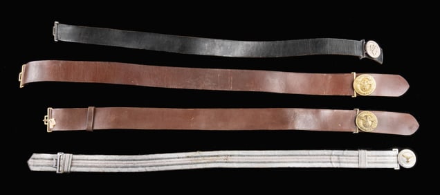 4 WWII GERMAN OFFICER BELTS AND BUCKLES..