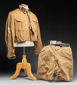 WWII GERMAN NSKK DRIVER'S SHIRT AND HJ SHORTS.