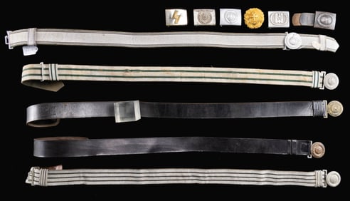 11 WWII GERMAN BELTS & BUCKLES.