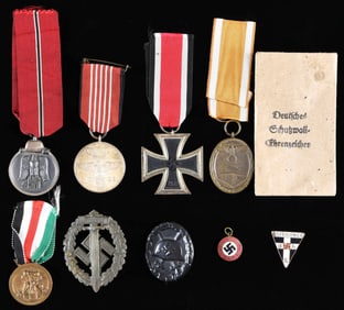 WWII GERMAN MEDALS, PINS, BADGES.