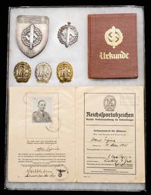 WWII GERMAN SPORTS AWARD GROUP.