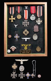 WWII GERMAN MEDALS AND PINS.