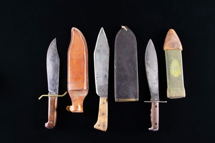 THREE LARGE MILITARY U.S. KNIVES.