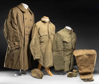 U.S. WWI ARMY UNIFORM & GREAT COAT.