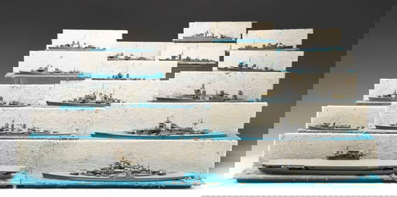 17 WWII NAVAL SHIP IDENTIFICATION MODELS.