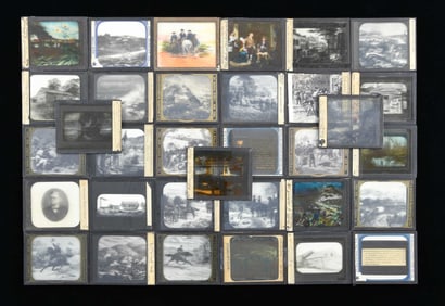 APPROX. 32 MAGIC LANTERN SLIDES.