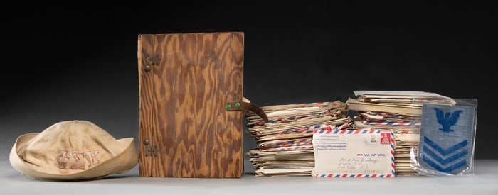 WWII U.S.G.I. SCRAPBOOK, CAP, & LARGE COLLECTION