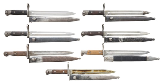 LOT OF 7 FOREIGN BAYONETS.