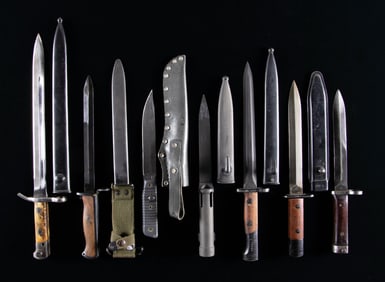 INTERESTING GROUPING OF SEVEN EUROPEAN BAYONETS.