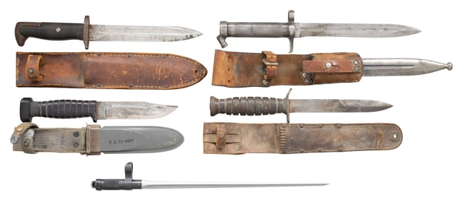 GROUP OF 5 BAYONETS & KNIVES