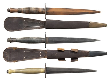 3 SYKES-FAIRBAIRN FIGHTING KNIVES.