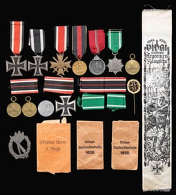 WWII GERMAN MEDALS & A WEST GERMAN IRON CROSS.
