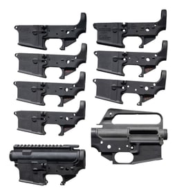 LOT OF 9 UNASSEMBLED AR-15 STYLE LOWER RECEIVERS.
