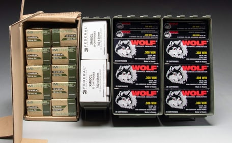 1,480 ROUNDS OF 308 WIN. & 7.62 NATO BALL AMMO.