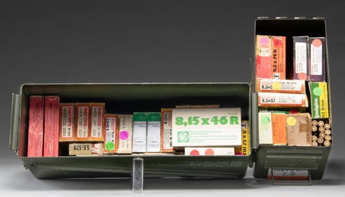 EUROPEAN RIFLE AMMO - MOSTLY RIMMED CALIBERS.