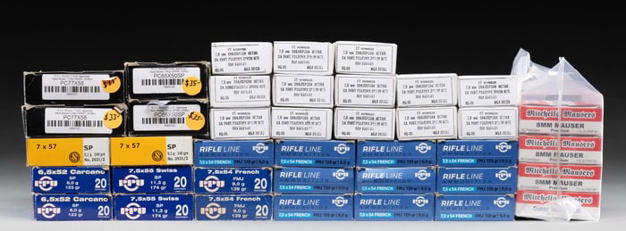 VARIED VINTAGE MILITARY RIFLE AMMO LOT.