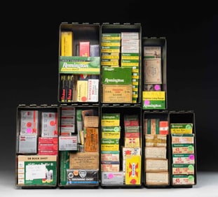 LARGE GROUP OF AMMO - MOSTLY HANDGUN & SHOTGUN.