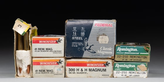 7 BOXES OF MISC. AMMO.