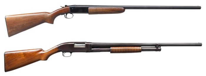 WINCHESTER MODEL 37 & 12 SHOTGUNS.