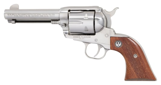 45 COLT RUGER VAQUERO STAINLESS REVOLVER.