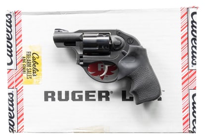 9MM RUGER LCR DAO REVOLVER WITH MATCHING BOX.
