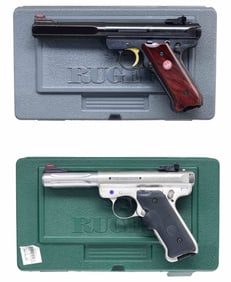 2 RUGER MARK III SEMI AUTO PISTOLS WITH MATCHING