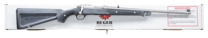 NEAR EXC., "BOAT-PADDLE" RUGER 77/22 ALL-WEATHER