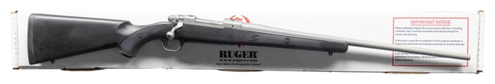 NEAR EXC., 338 RCM RUGER 77 HAWKEYE ALL-WEATHER