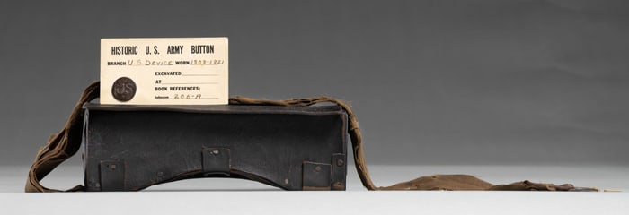 EARLY 19TH CENTURY CARTRIDGE BOX WITH PARTIAL BELT