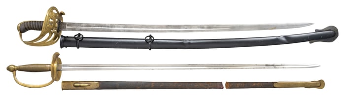 2 CIVIL WAR ERA US SWORDS.