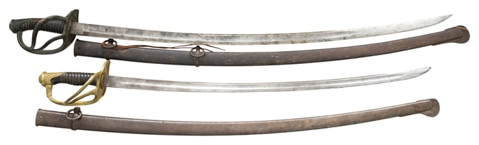 2 EUROPEAN MANUFACTURED US STYLE CAVALRY SABERS.