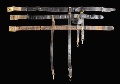 3 INDIAN WAR STAFF OFFICER BELTS AND BUCKLES.