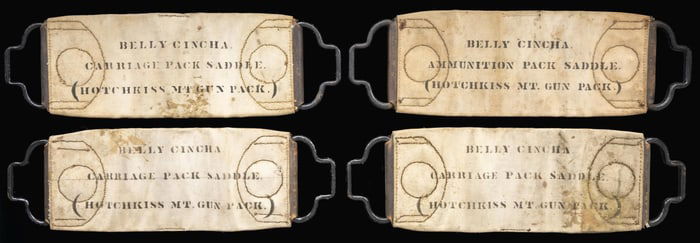 4 UNITED STATES CAVALRY HOTCHKISS BELLY CINCHES.