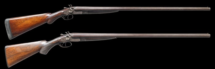 2 BRITISH "W. RICHARDS" SXS HAMMER SHOTGUNS WITH