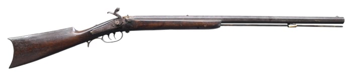 HALF STOCK PERCUSSION RIFLE WITH G. GLOUCHER