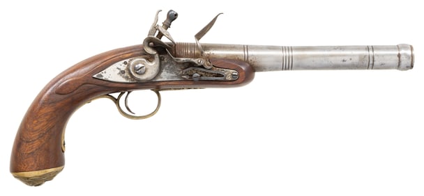 ITALIAN PEDERSOLI QUEEN ANNE'S FLINTLOCK PISTOL.