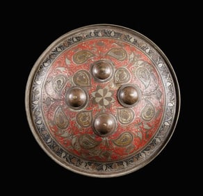 SMALL 18TH CENTURY INDO PERSIAN ARM SHIELD.