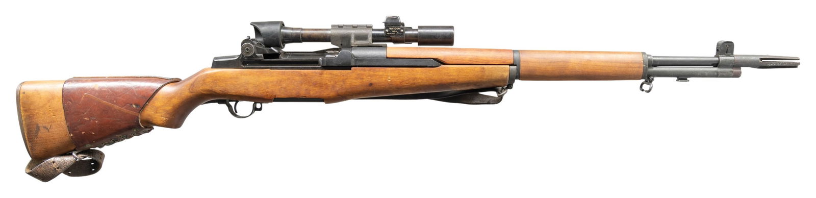 U.S. SPRINGFIELD GARAND M1D SEMI-AUTO SNIPER RIFLE: Cal. 30-06. S# 48144. Bbl. 24". Barrel is marked on the right side "S-A-3-52". Throat gauges: 2.5. Early production M1 Garand originally completed in Mid-1940 as a gas trap model, later overhauled as