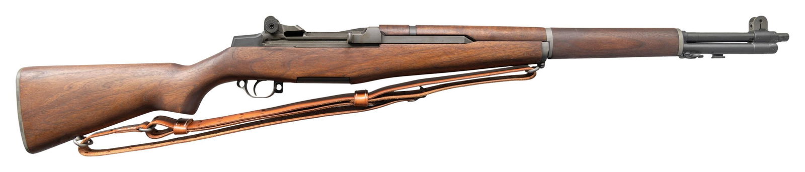 U.S. WWII SPRINGFIELD M1 GARAND SEMI-AUTO MILITARY: RIFLE. Cal. 30-06. S# 1393829. Bbl. 24". Throat & muzzle gauges less than 1.0. Replacement "CBI" barrel marked on right side "CBI 6535448 1-10 09-10 3T". T105E1 aperture rear sight. Blade front sight