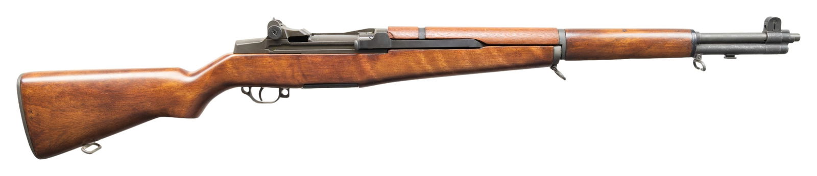 US SPRINGFIELD M1 GARAND SEMI-AUTO MILITARY RIFLE.: Cal. 30-06. S# 3280164. Bbl. 24" replacement by Fulton Armory marked on right side "30-06 / 12 90 / 1 10 twist rate / FA SPL". Throat gauges less than 1. Muzzle gauges 1.0. T105E1 aperture rear sight.