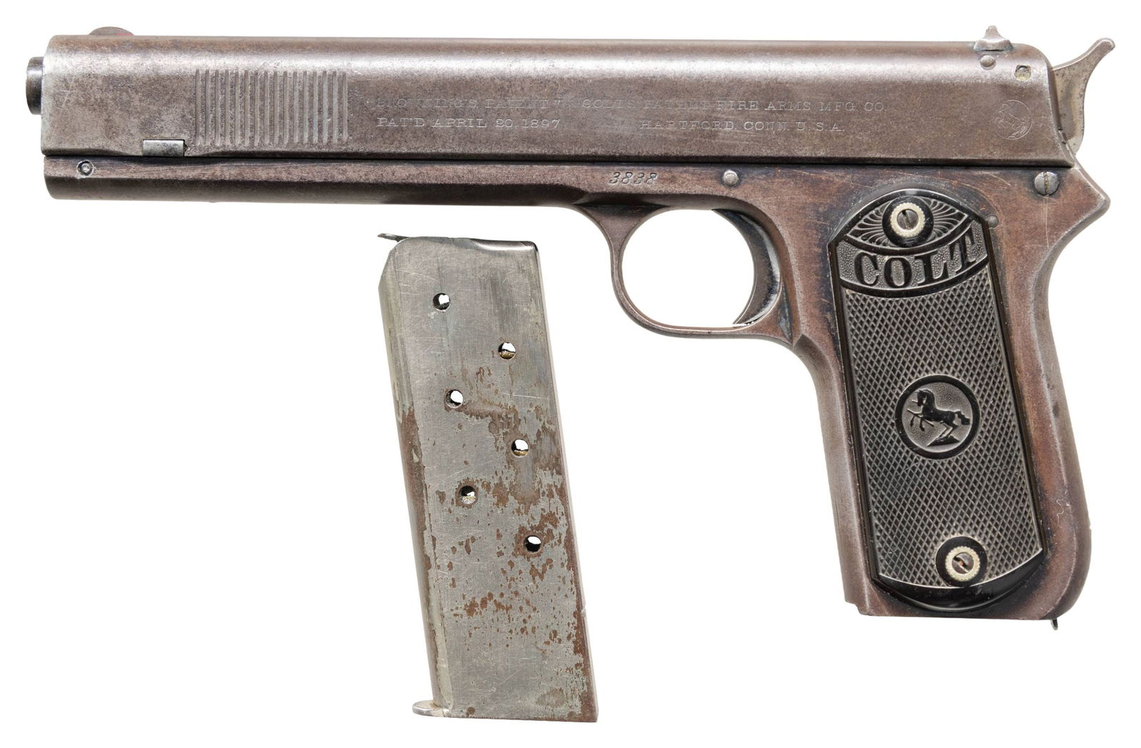 COLT MODEL 1900 SEMI AUTO PISTOL. (1 of 2)