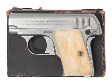 EARLY NICKEL PLATED COLT MODEL 1908 VEST POCKET