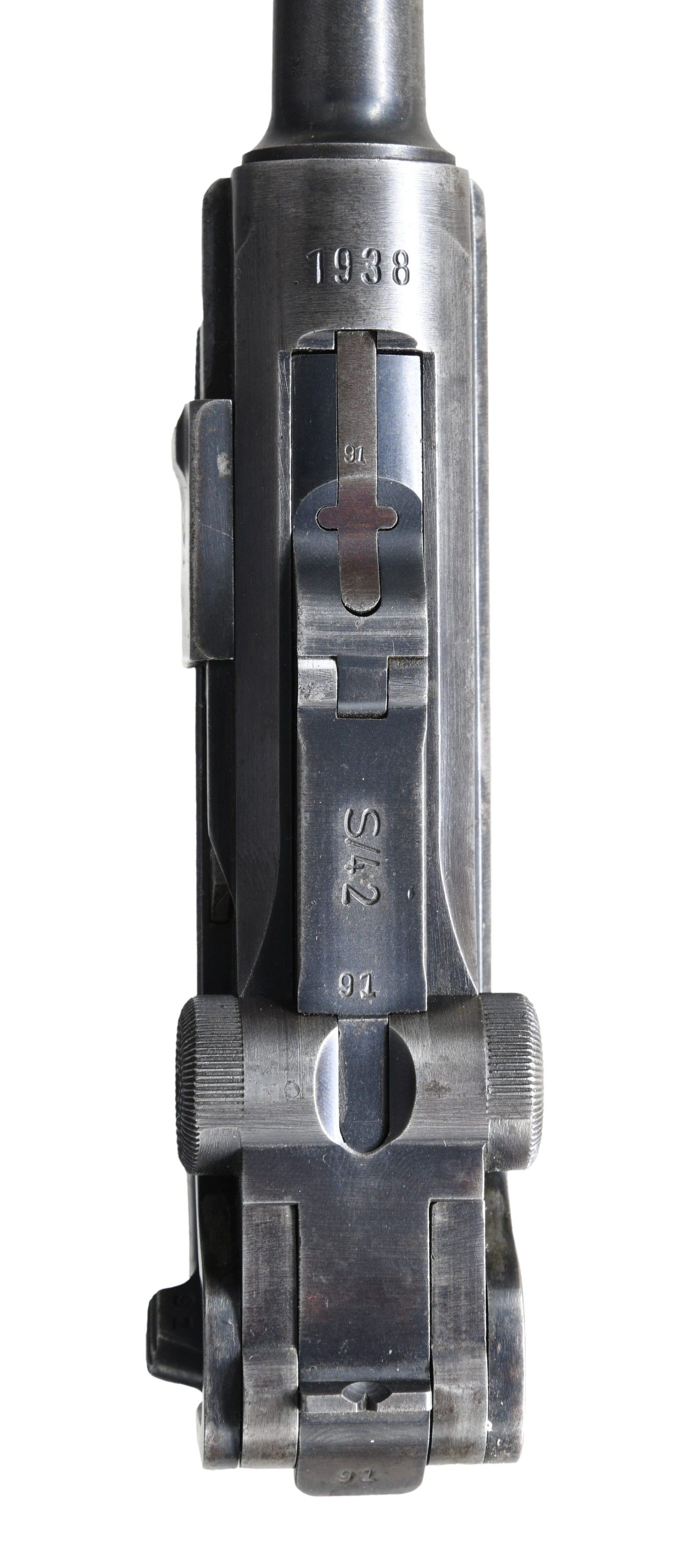 PRE-WAR MAUSER "S/42" CODE "1938" DATE P.08 LUGER - 3
