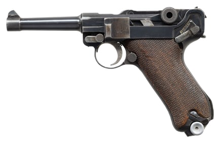 ASSEMBLED P.08 POLICE LUGER SEMI-AUTOMATIC PISTOL.