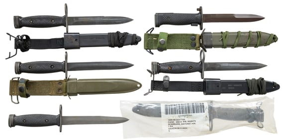 LOT OF 6 U.S. M4, M5A1, & M7 BAYONETS.